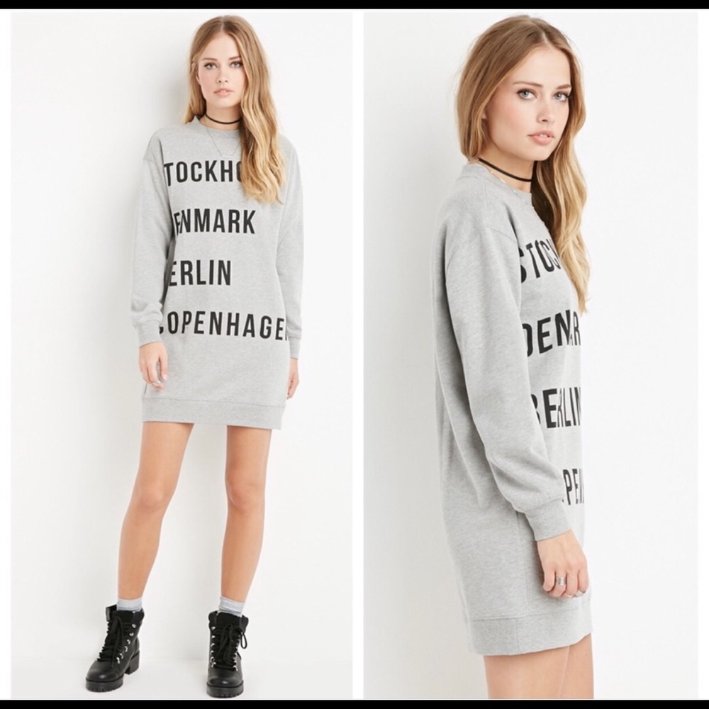 Forever 21 Europe Longline Sweatshirt Dress